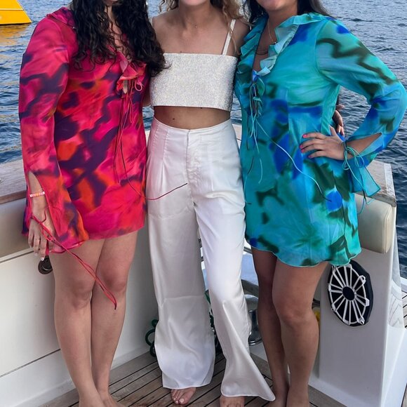 12th Tribe Halley White Satin Trousers (M) - Picture 7 of 7